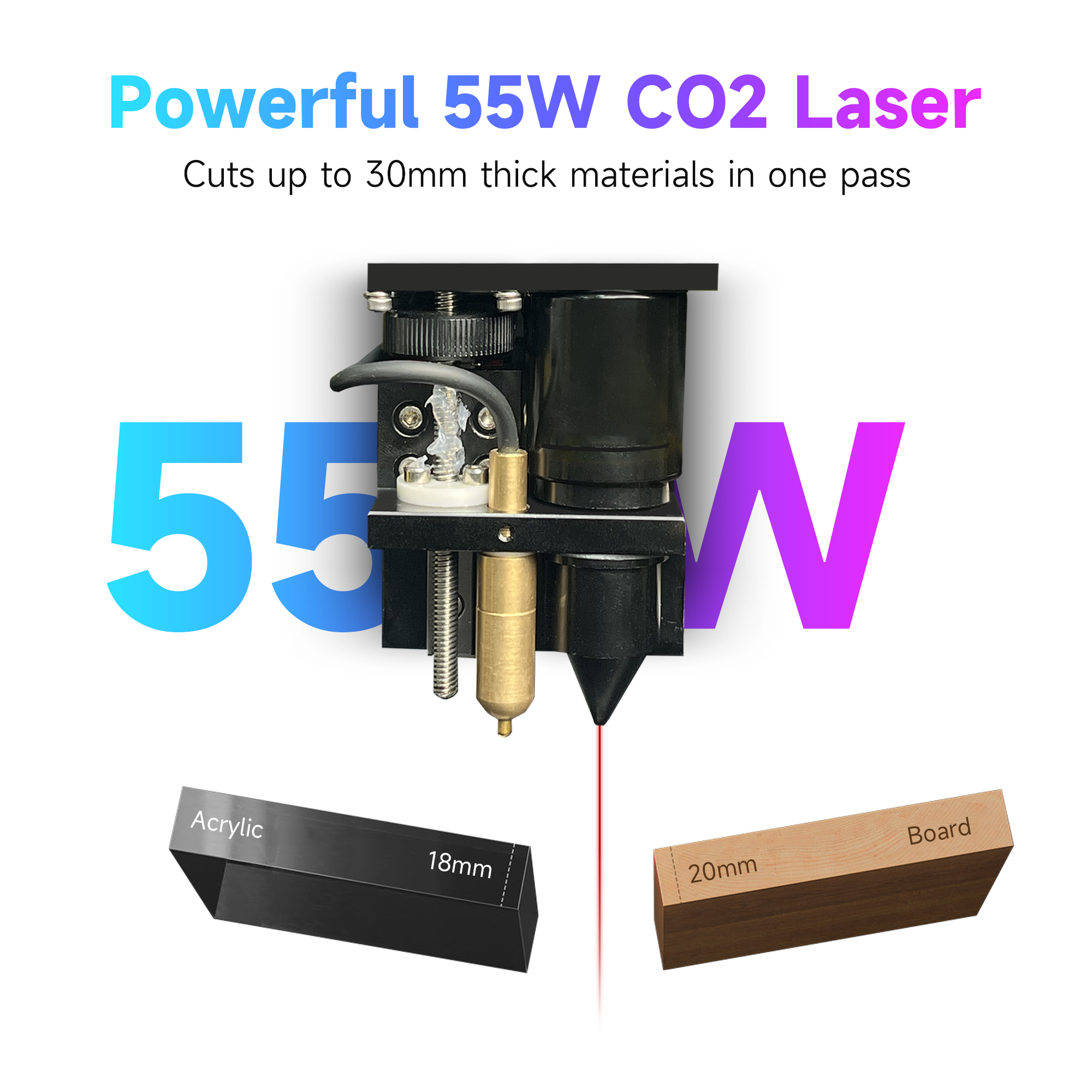 Xlooking C1 CO₂ carbon oxide desktop 55W high power laser engraving cutting marking machine !