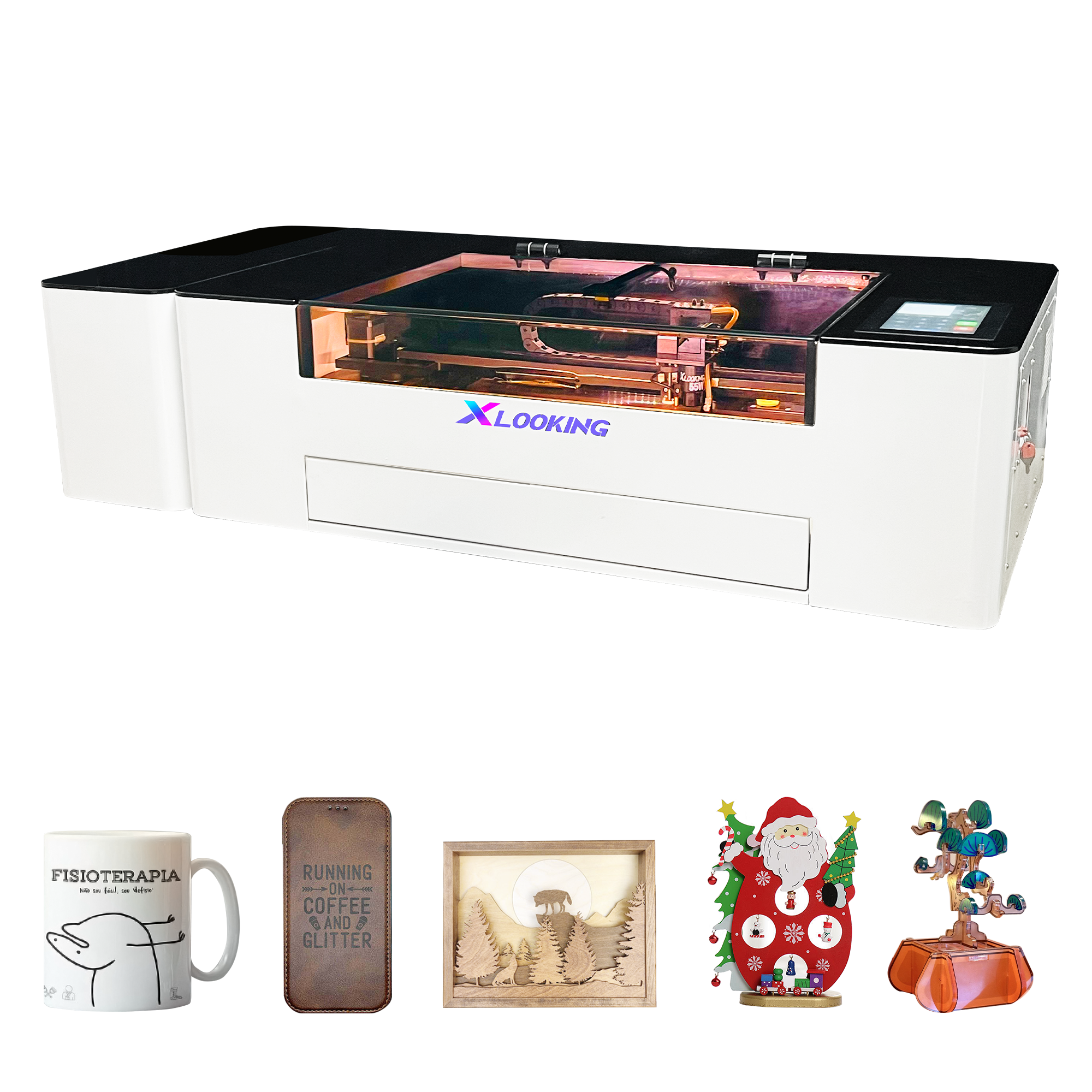 Xlooking C1 CO₂ carbon oxide desktop 55W high power laser engraving cutting marking machine !